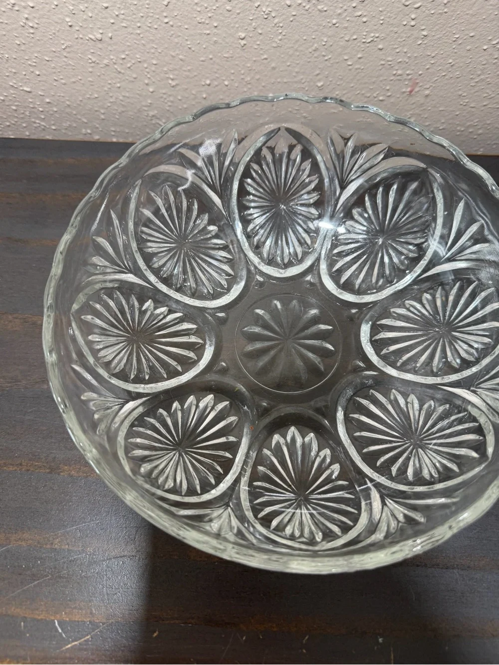 Clear Pressed Glass Serving Bowl